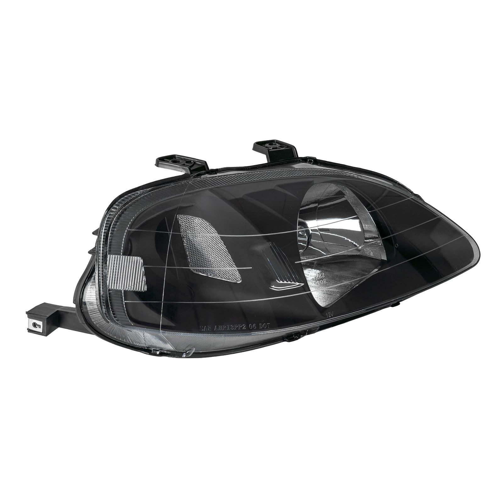 KAC Headlight Assembly Set, Compatible with 1999-2000 Honda Civic, Black Hous…