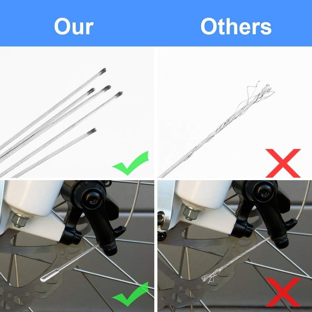 Professional Bicycle Brake Cable Kit – 10PCS with End Caps & Ferrules Included