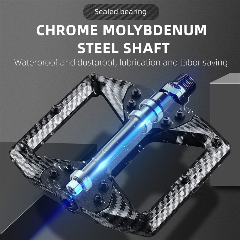 Aluminum Nylon Bicycle Pedals 3 Bearing Carbon Fiber Coating MTB Bike Pedals