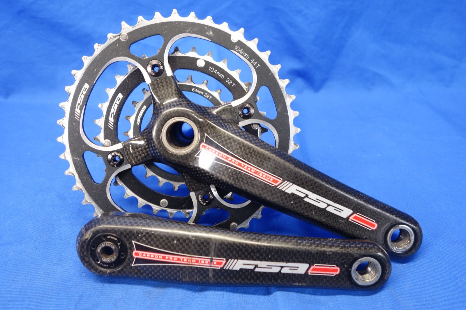 FSA Pro Team Issue Carbon Mountain Bike Crankset, 3 x 10 Spd, 44/32/22t, 175mm