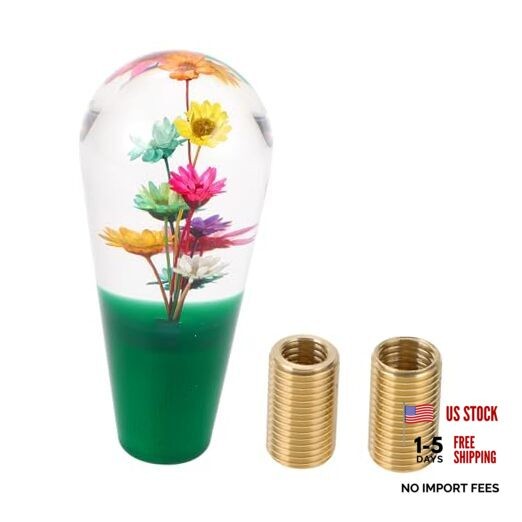 Flower Shift Knob Universal Gear Shifter Knob Acrylic Stick Shifter Lever Green