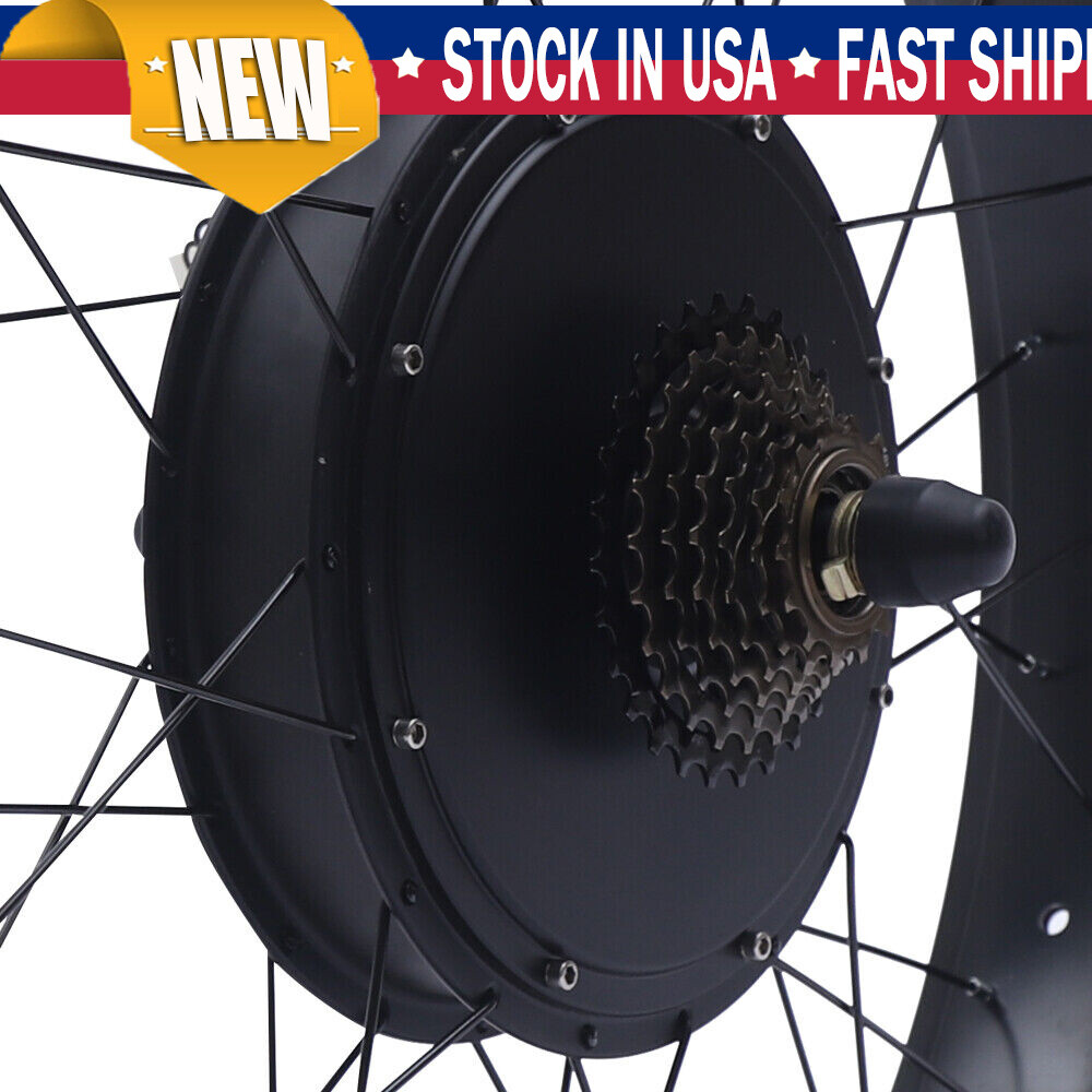 26″ Rear Hub Motor LCD E-Bike Electric Bicycle Conversion Kit Fat Tire 48V 1500W
