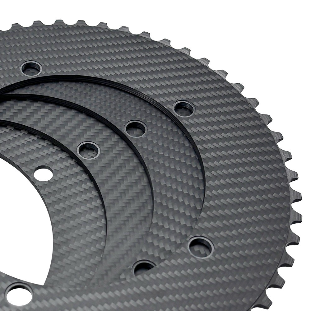 Ultralight Track Bike Carbon Fiber Chainring Fixed Sprocket BCD144 49-64T