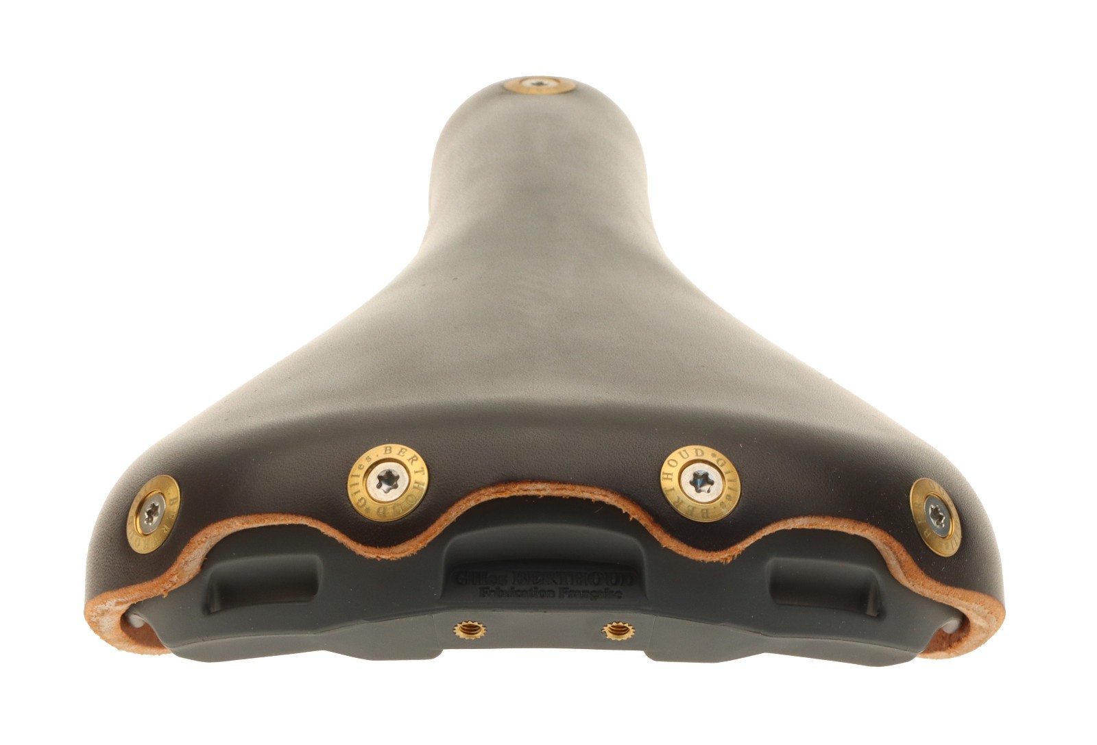 Gilles Berthoud Marie Blanque Saddle Steel Rails Hard Leather Black NEW NOS