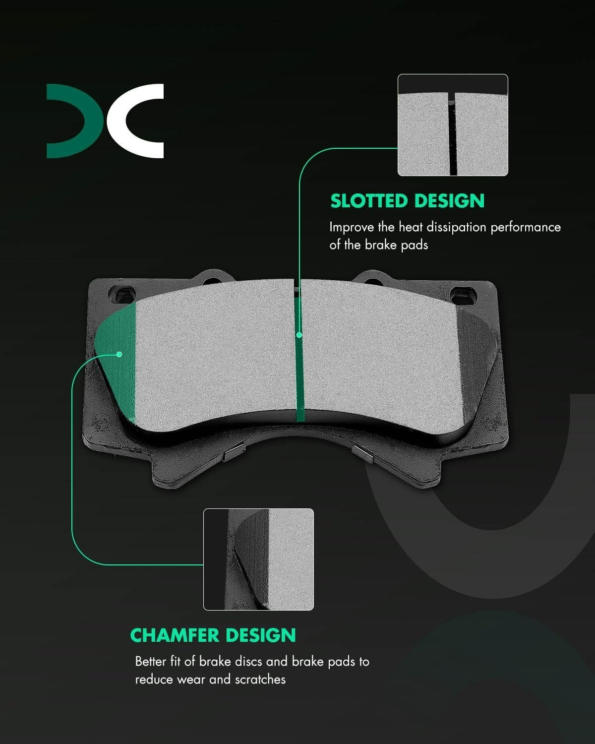 SCITOO Brake Pads and Rotors Kit for Lexus Land Cruiser Tundra Sequoia