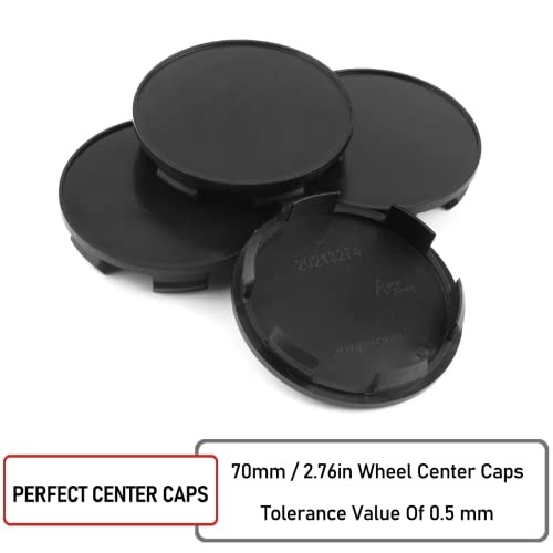 70mm(2.76in)/64mm(2.52in) Wheel Center OD: 70mm / 2.76″, ID: 64mm / 2.52″ Black