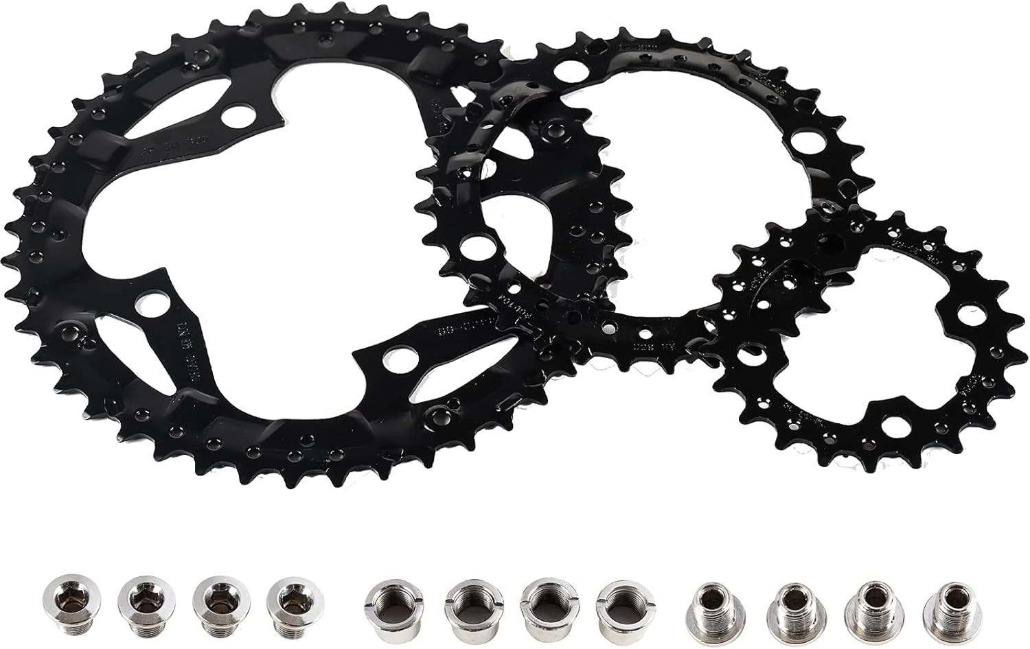 64/104 BCD Bike Chainring Set with Pin, Steel CNC Alloy Double/Triple MTB Chainr