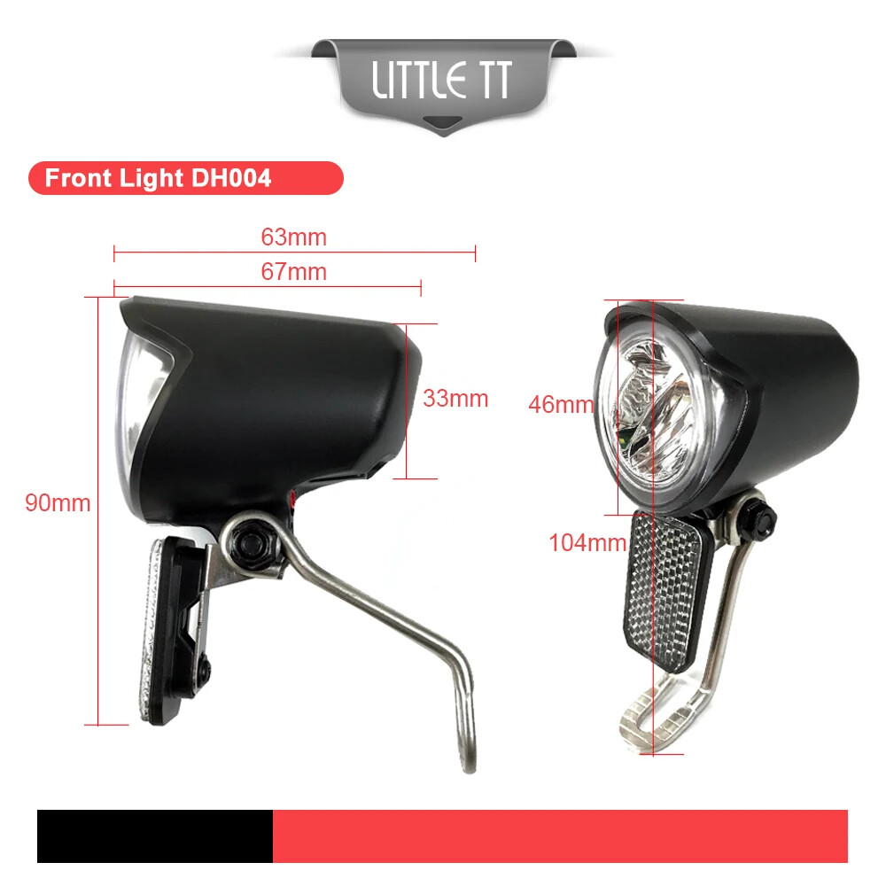 E-bike LED Headlight and E-Bike Rear Light 12V 24V 36V 48V 60V for Electric Bike