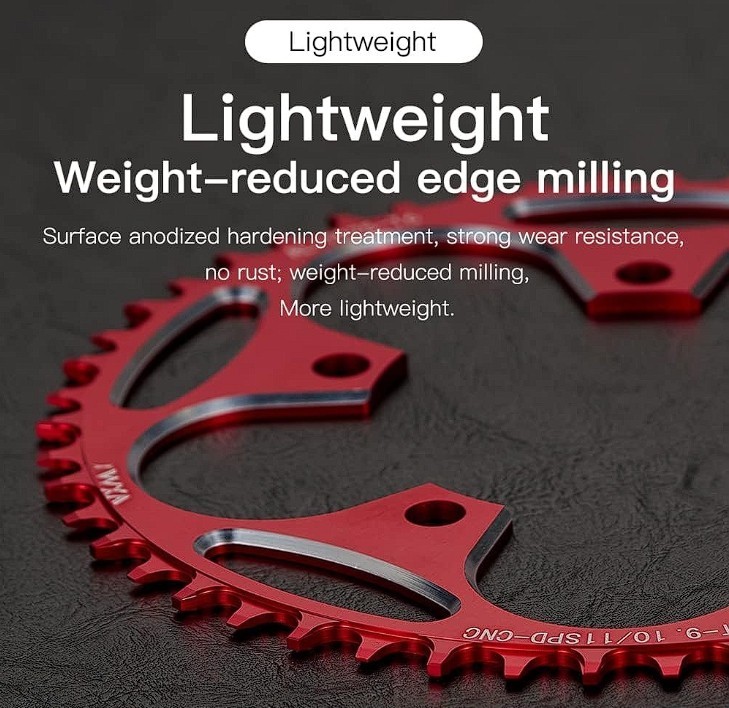 YBEKI 110BCD Narrow‑Wide Chainring CNC 7075‑T6 Aluminum 8‑12 Speed Road Bike 58T