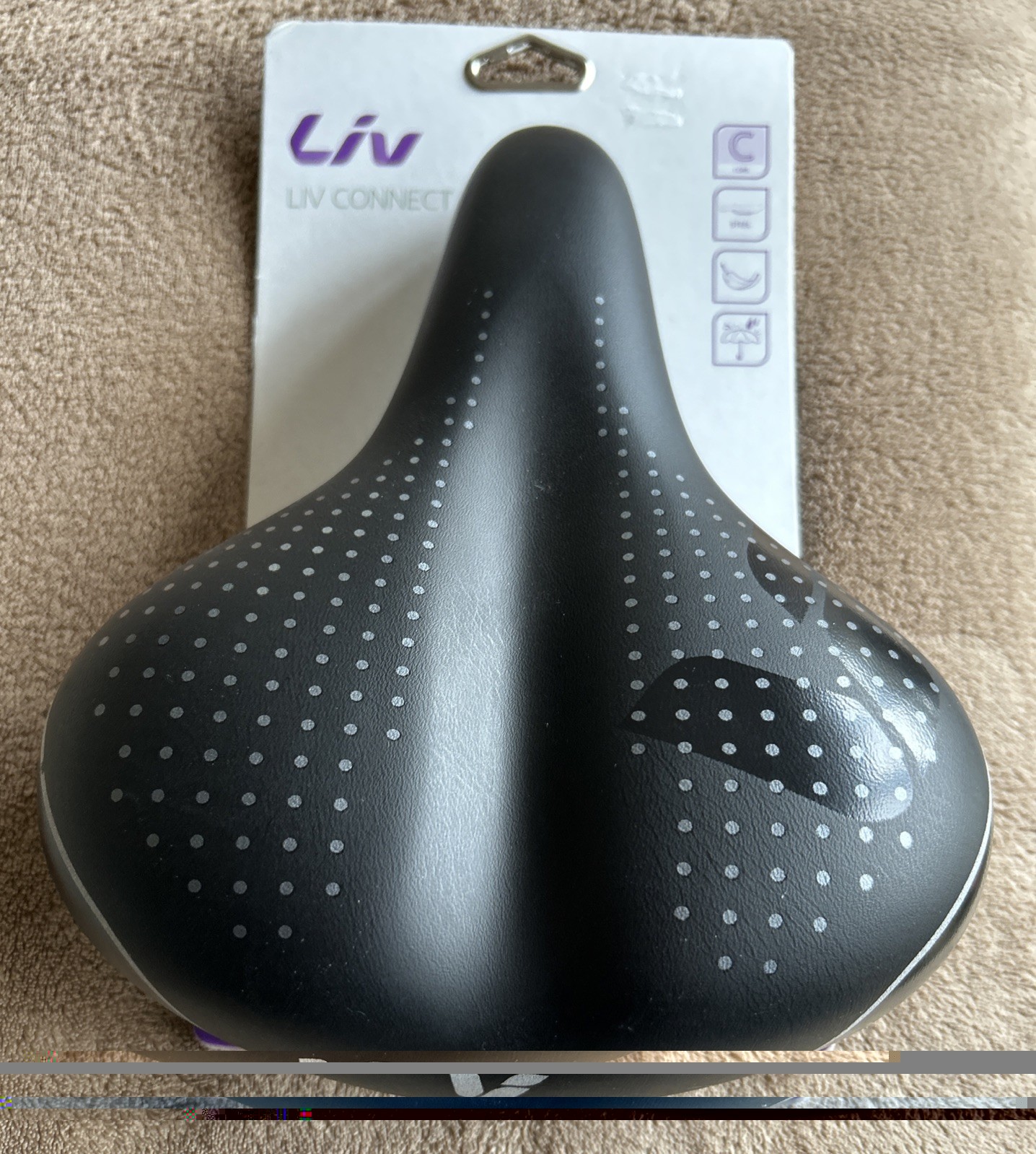 Liv Connect Comfort Women’s Black Wide Seamless Synthetic Bike Saddle New