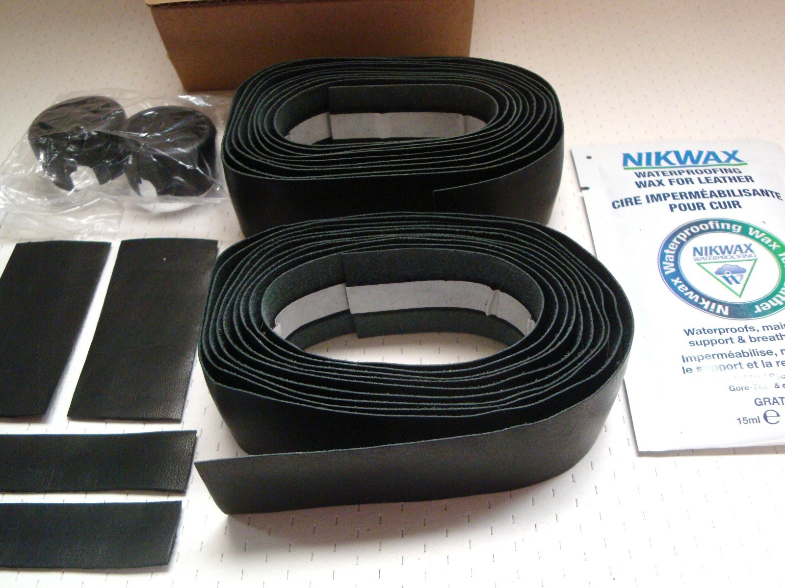 NEW IN BOX GILLES BERTHOUD BLACK LEATHER CALF HANDLEBAR TAPE MADE IN FRANCE