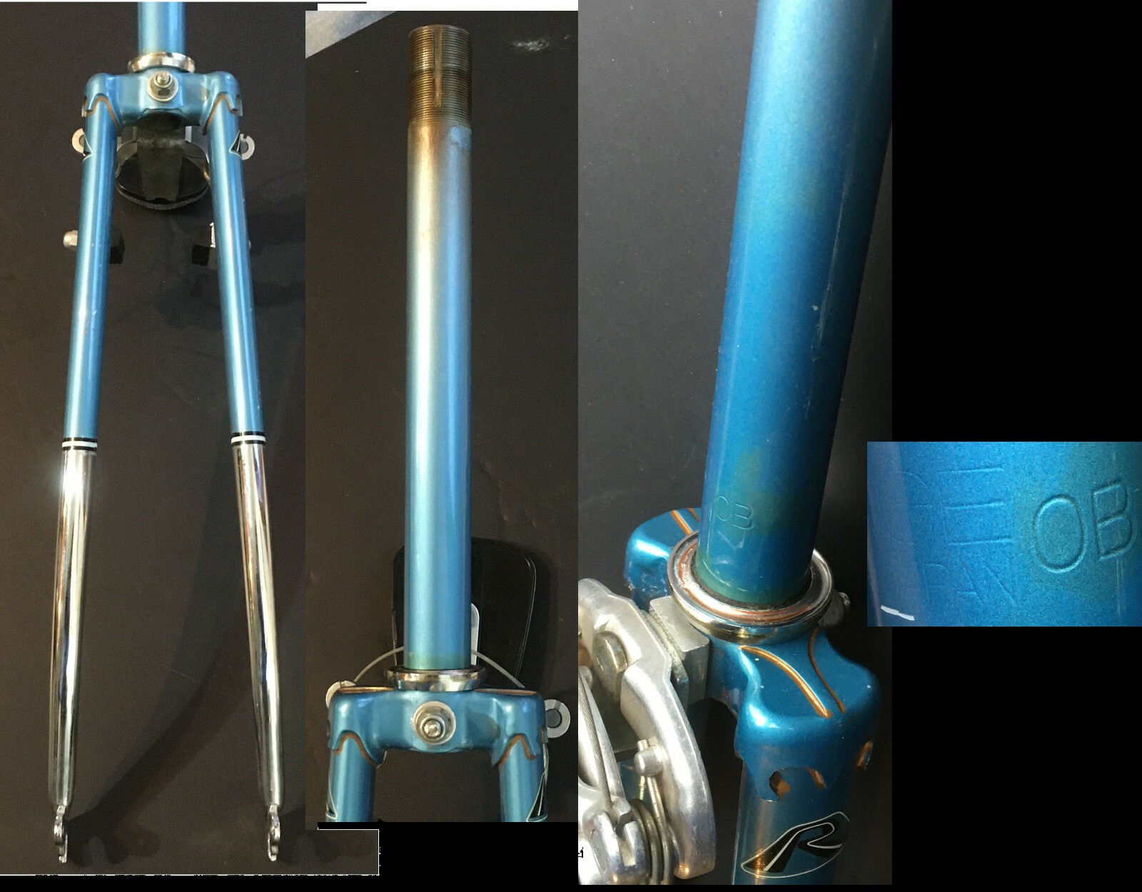 FORK Road Bike from 64 cm frame Raleigh Super Record 27″ Wheel Blue TANGE oem