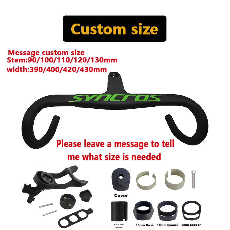 Road Bicycle Carbon Handlebar Integrated Drop Bar 28.6mm 31.8mmm 380-430mm