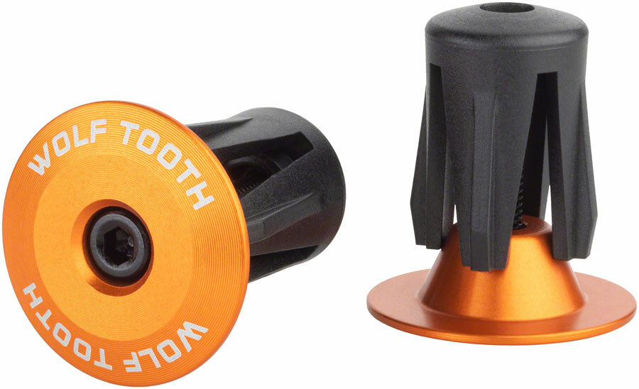 Wolf Tooth Alloy Bar End Plugs – Orange