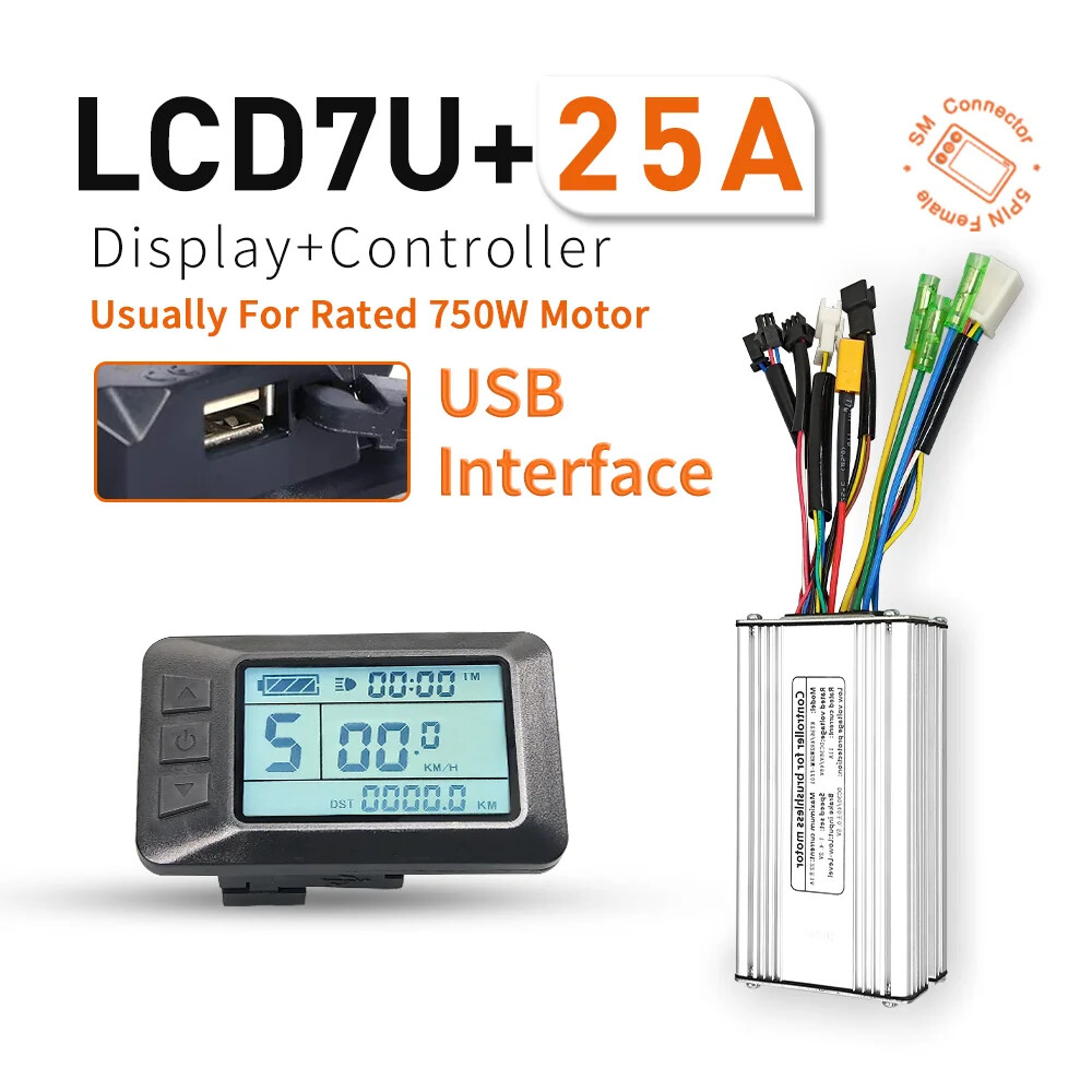E-bike 15A 17A 22A 250W-500W Controller and 36V/48V LCD3U LCD7U LCD8HU Display