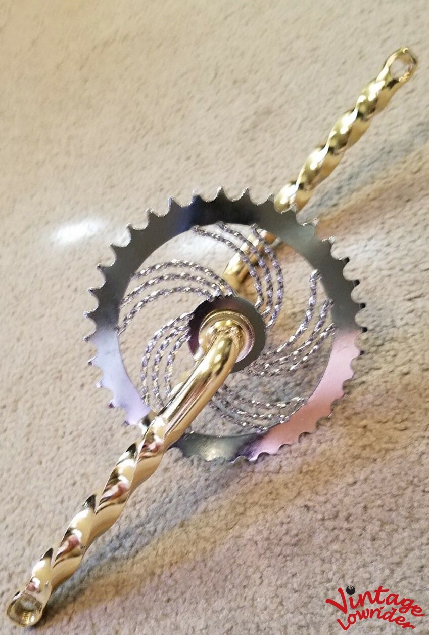 SINGLE TWISTED SPROCKET 36T, 6 1/2″ TWISTED CRANK CRUISER/LOWRIDER BICYCLES.