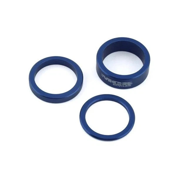 MCS BMX USA ALUMINUM 1″ HEADSET SPACER KIT (3PACK) – BLUE – Cycling – Race