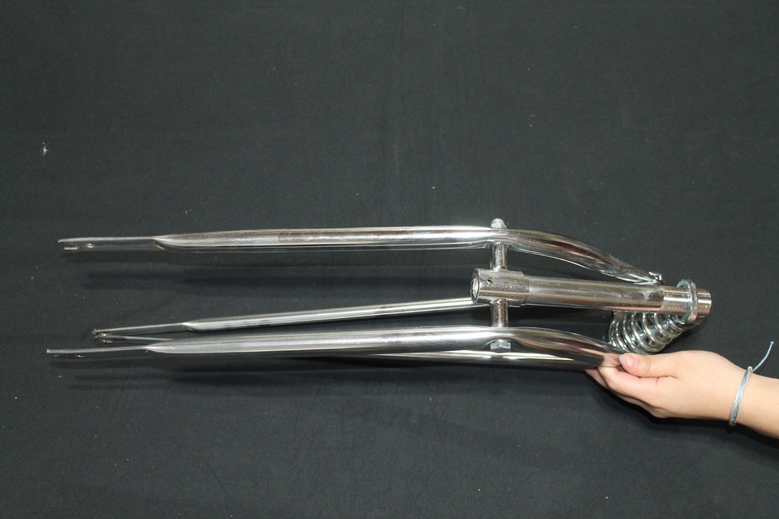 Vintage Chrome Springer Bicycle Front Fork Suspension Assembly Chopper Cruiser
