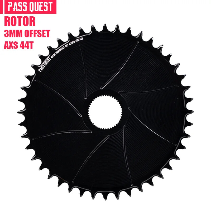 PASS QUEST Rotor Gravel Bike 3mm Offest AERO Round Narrow Wide Chainring
