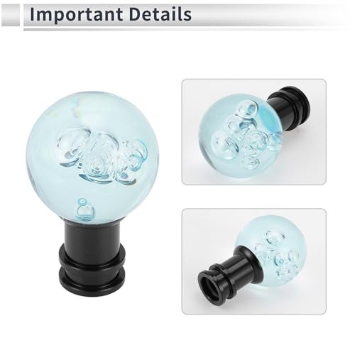 Car Gear Shift Knob Acrylic Aluminum Alloy Stick Shifter Lever Knob Light Blue