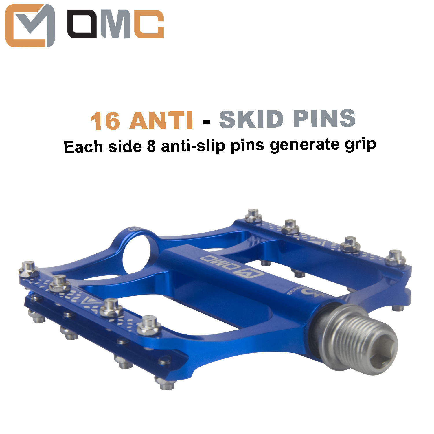 OMC-S1-BL 9/16″ Aluminum Platform Mountain Bike Pedals 3 Sealed Bearing MTB BMX