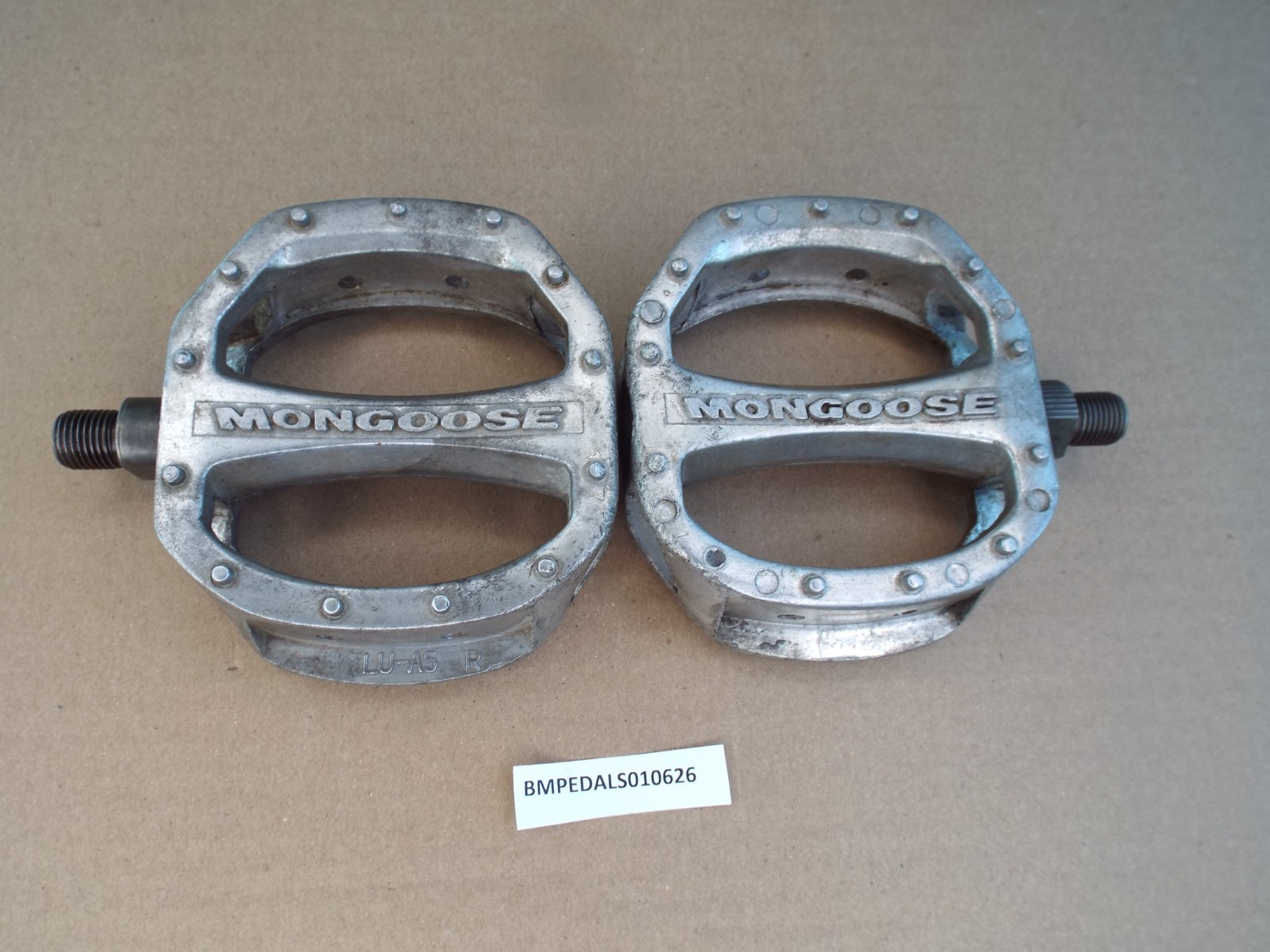 VTG Mongoose BMX Pedals Alloy 1/2” Silver in Color Bicycle Work Well! (Read)