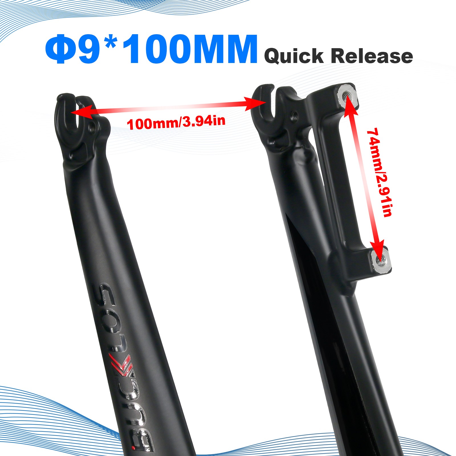 BUCKLOS 26/27.5/29 inch MTB Bike Rigid Front Fork Alu Disc Brake QR 9x100mm Fork