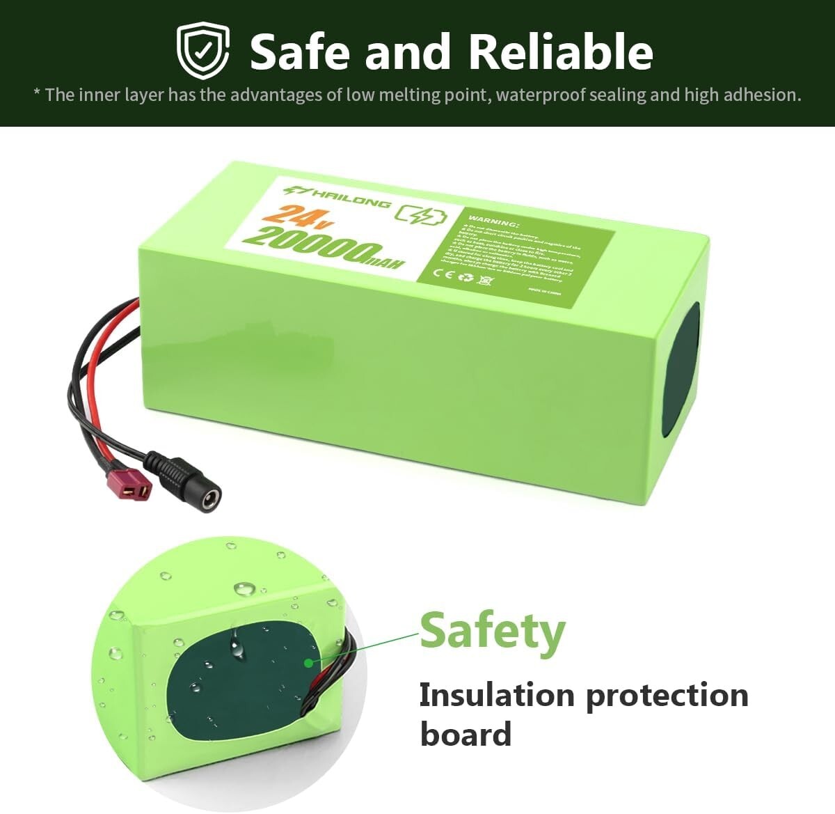 H HAILONG Battery 24V 36V 48V 52V 60V battery 12Ah 20Ah 30AH Bicycle Battery