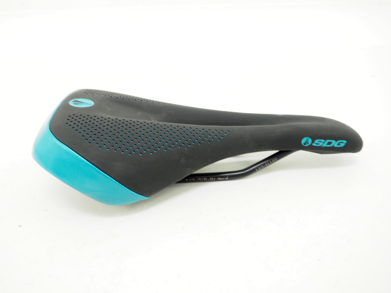 SDG Allure Bicycle Saddle Black / Blue Lux-Alloy 270mm x 135mm
