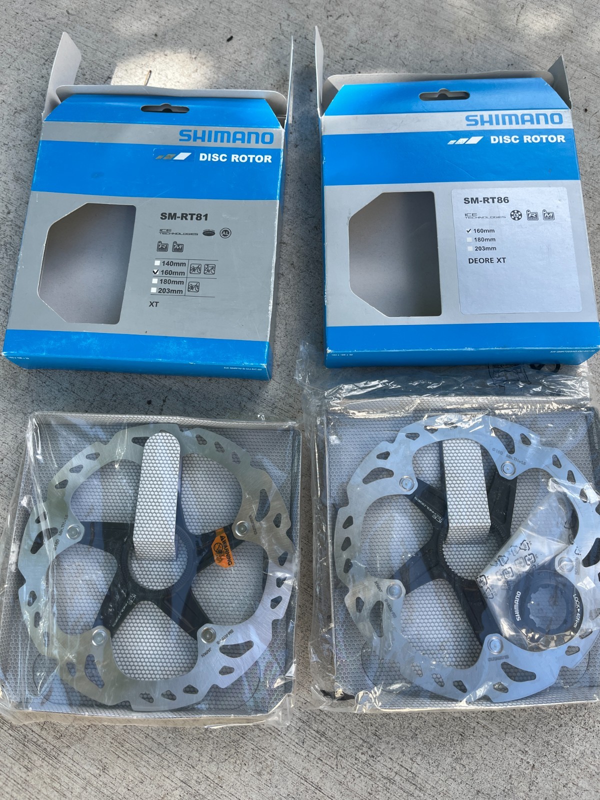 NEW SHIMANO RT81 CL Ice Tech DISC BRAKE ROTORS 160mm MTB Gravel