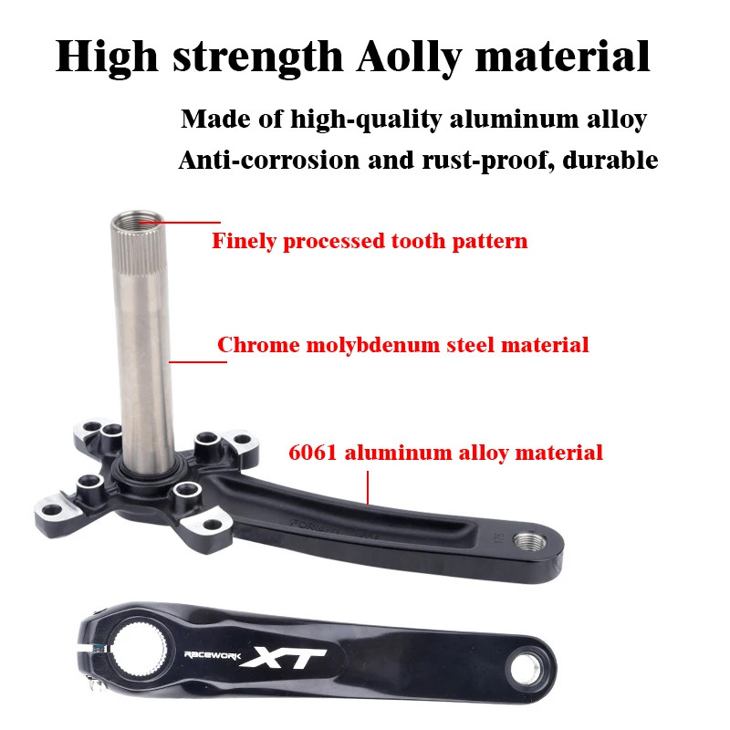 MTB Bicycle Crankset 104BCD Crank 170mm 175mm Integrated Cranks Chainring