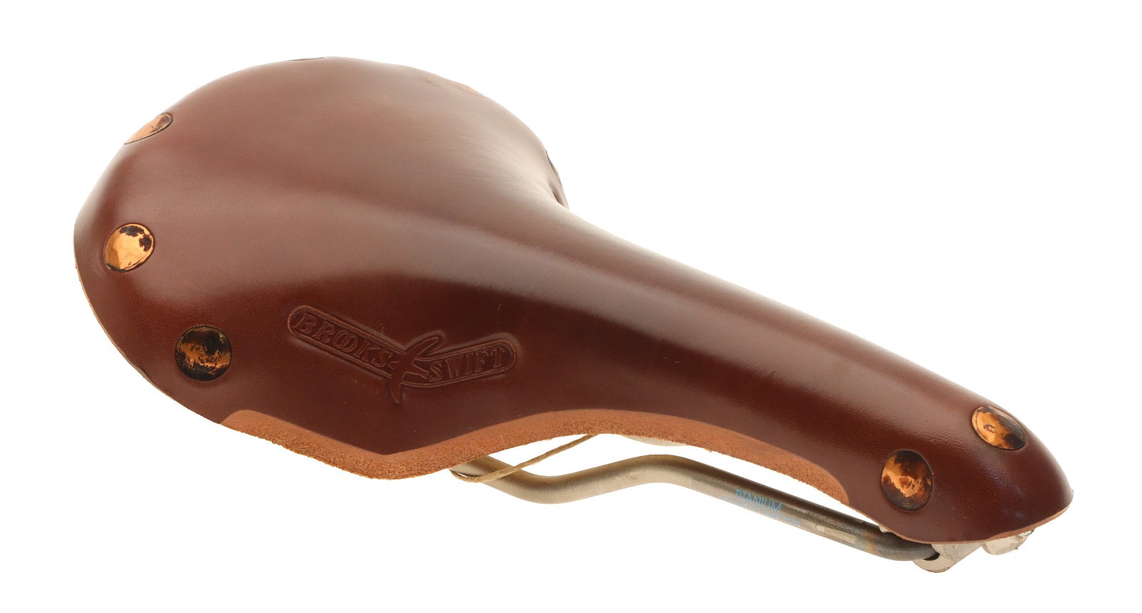 Brooks Swift Saddle Titanium Rails Hard Leather Cover Brown NEW NOS