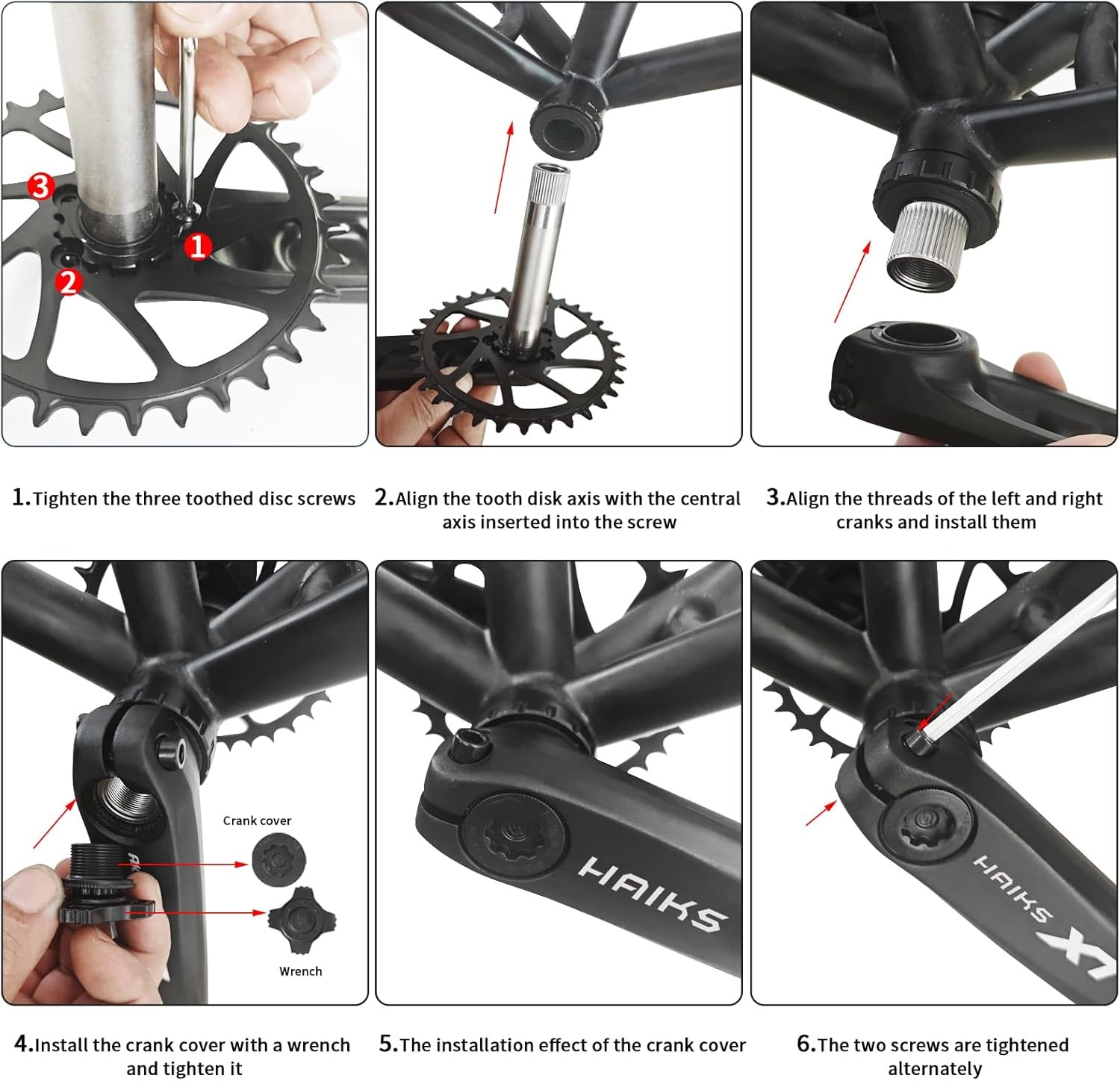 1x Mountain Bike Crankset 170mm with 34-40T Chainring & Bottom Bracket – 6061 Al