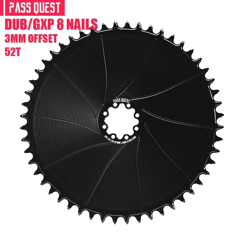 PASS QUEST Bicycle Chainring 3mm Offset Direct Mount For FORCE 8-Bolt AXS38T-54T