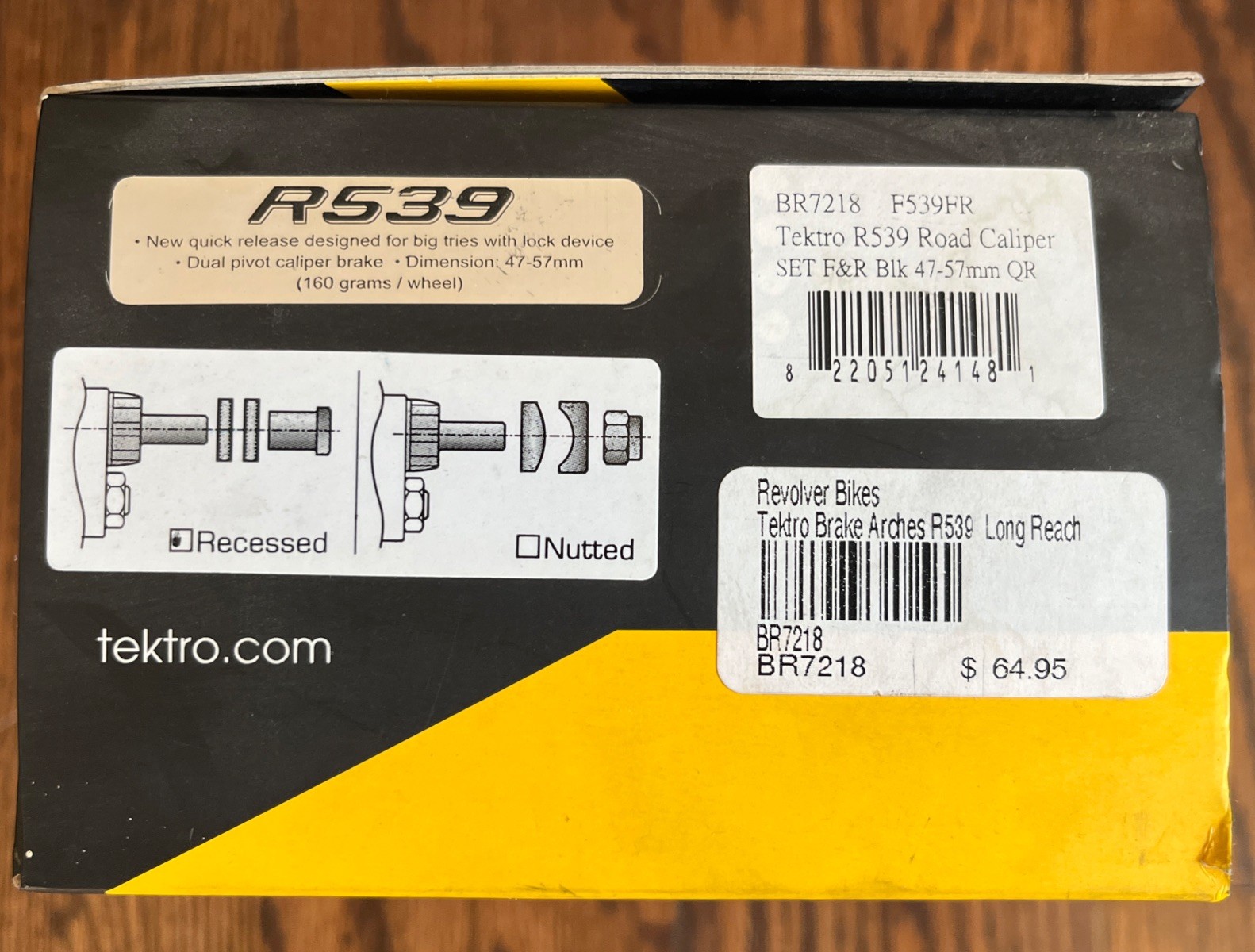 New Tektro R539 Road Bike Rim Brake Calipers Black Mid Reach 47-57mm