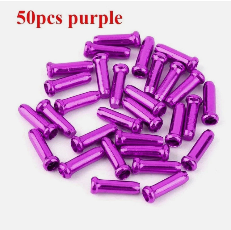 New 50 Pcs Aluminum Bike Bicycle Shifter Brake Cable Tips Caps Ends Crimps