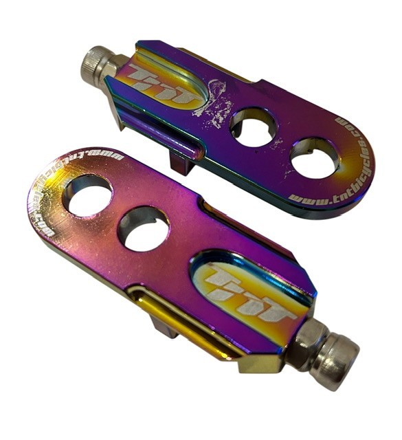 BMX – TNT BICYCLES CHAIN TENSIONERS – OIL SLICK (B-STOCK – DISCOUNTED)