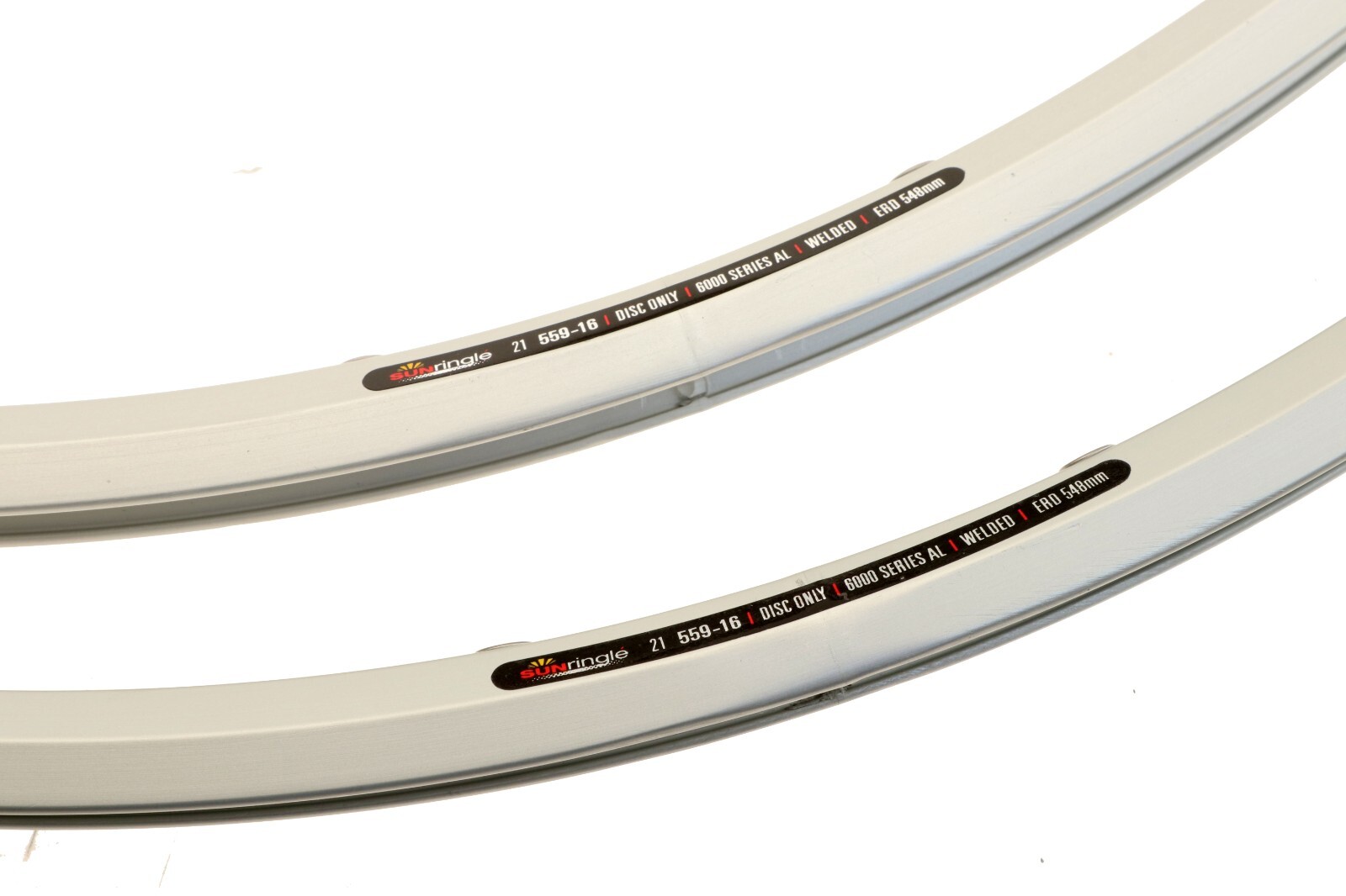 Sun Ringle Equalizer 21 MTB Bike Rims Pair 26″ 24H Silver Eyelets Disc NEW NOS