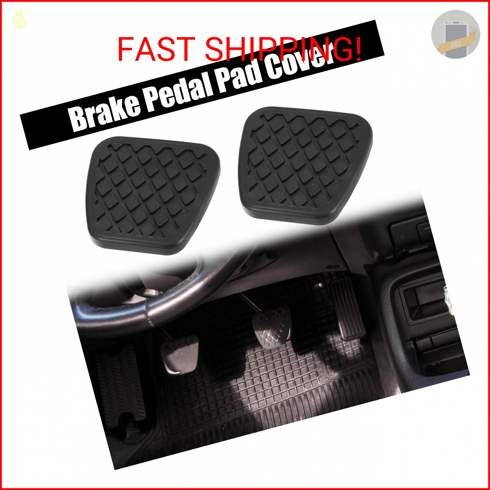 X AUTOHAUX 2pcs Brake Clutch Pedal Pad Cover for Honda Accord Civic 46545 SA5 00