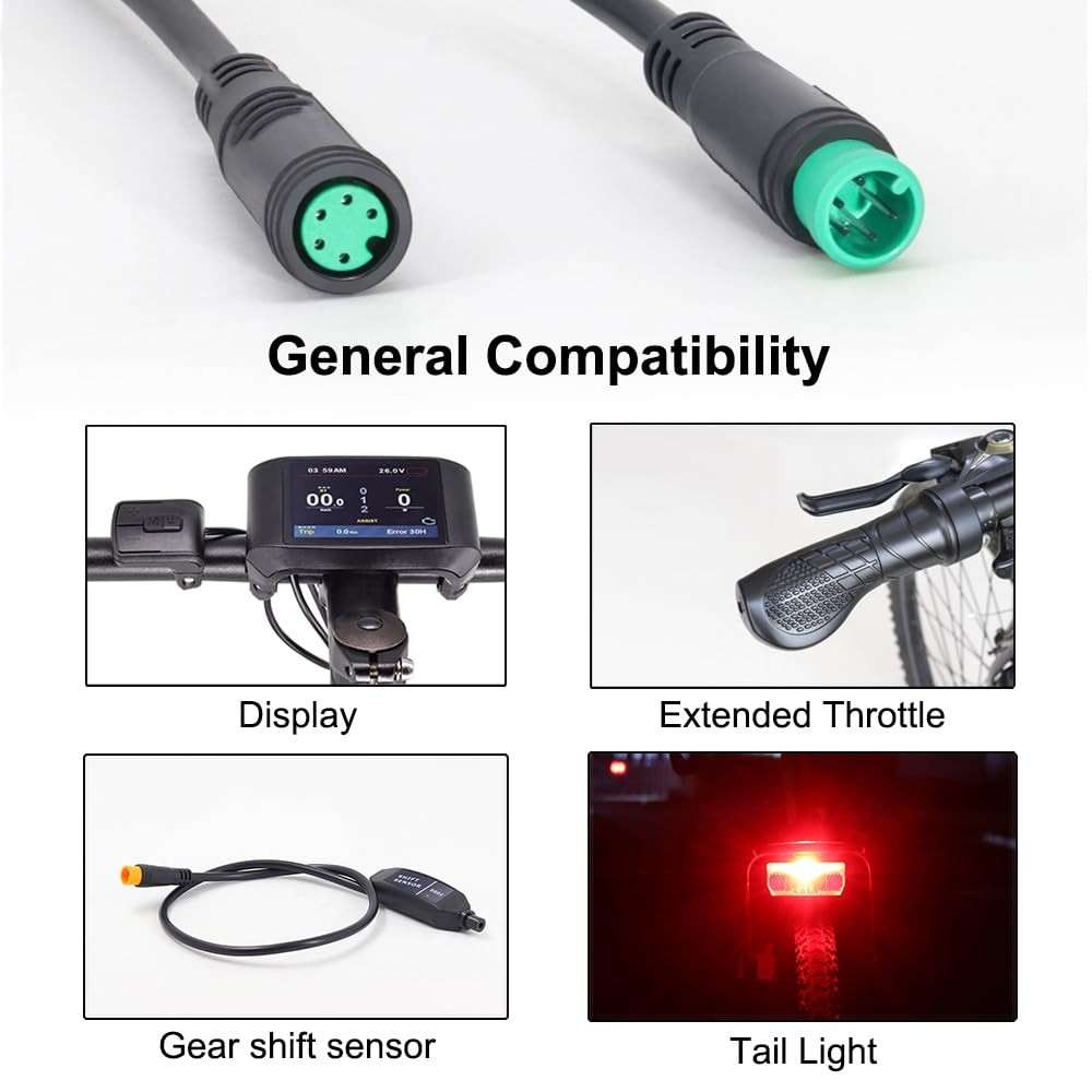 Ebike Extension Cable for Bike Gear , Waterproof Connector 2 Pin / 3 Pin / 5 …