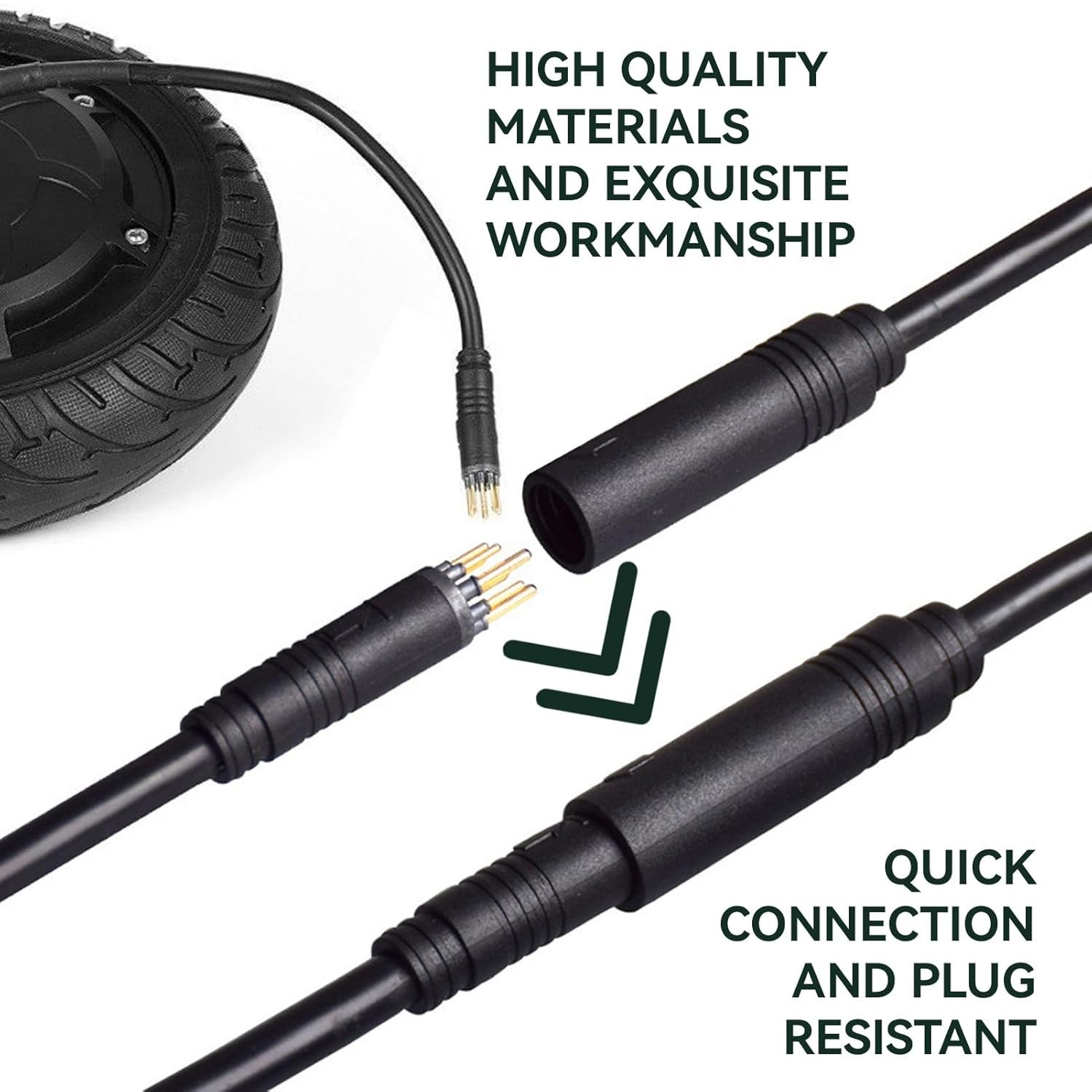 9 Pin E-Bike Motor Extension Cable, Waterproof Wheel Motor Extension Cable fo…