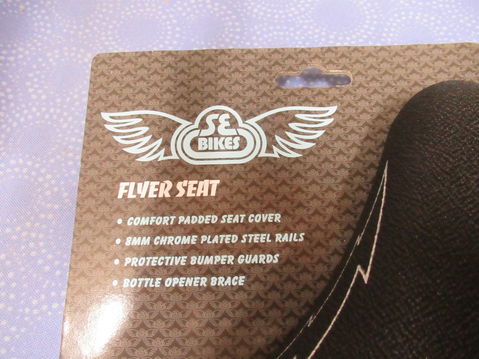 SE Racing Flyer Black Railed Padded Saddle with Bottle Opener Brace For BMX -New
