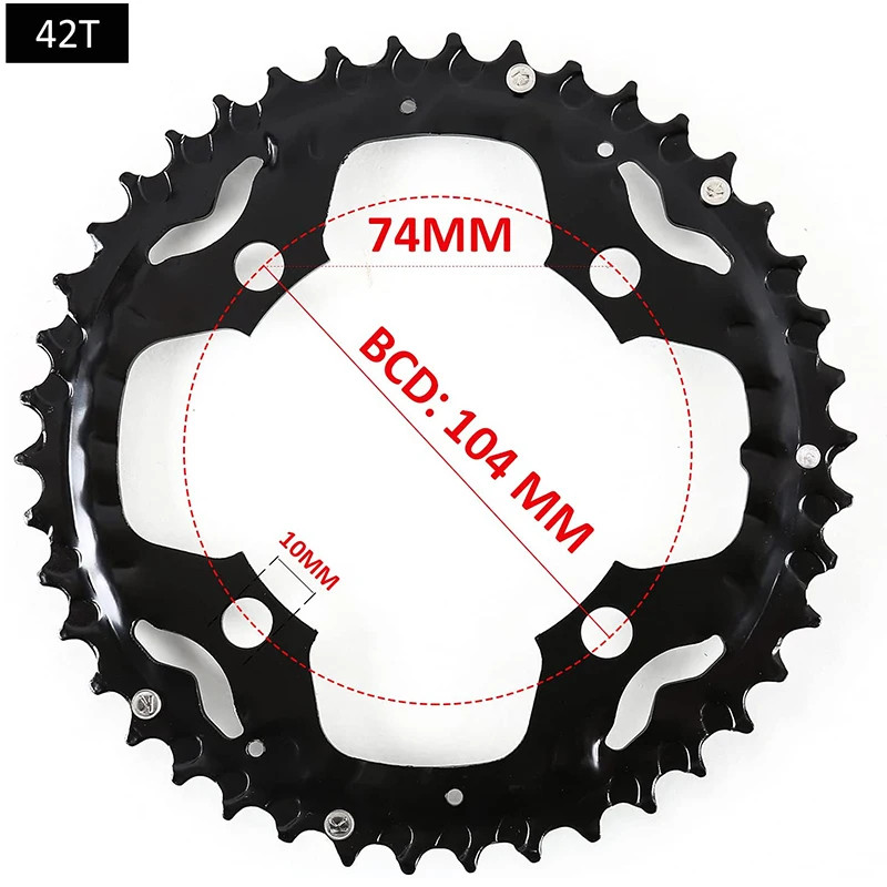 104/64 BCD Bicycle Chainring 22T 24T 26T 32T 38T 42T 44T MTB Chainring 9S 10S Mo