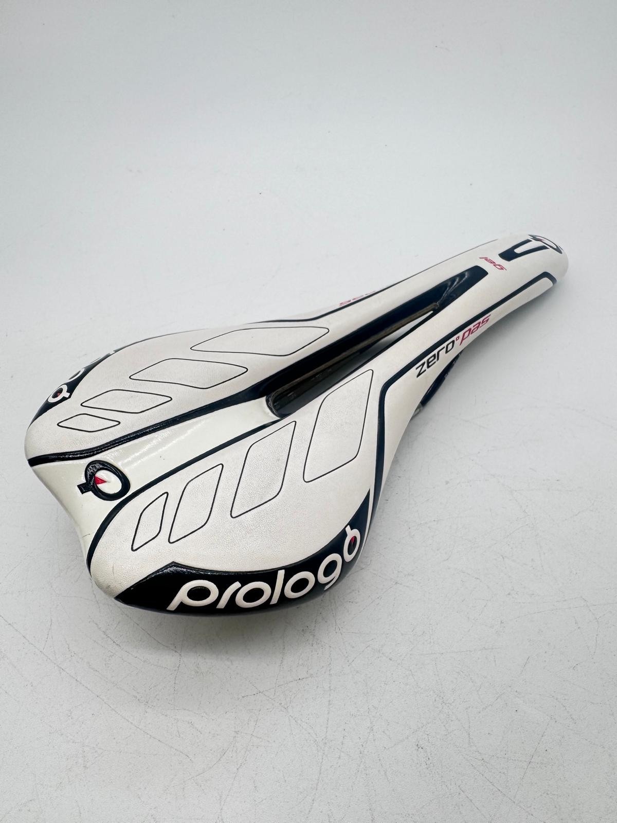 Prologo Zero Pass Gel Bicycle Saddle Pro White, Red and Black