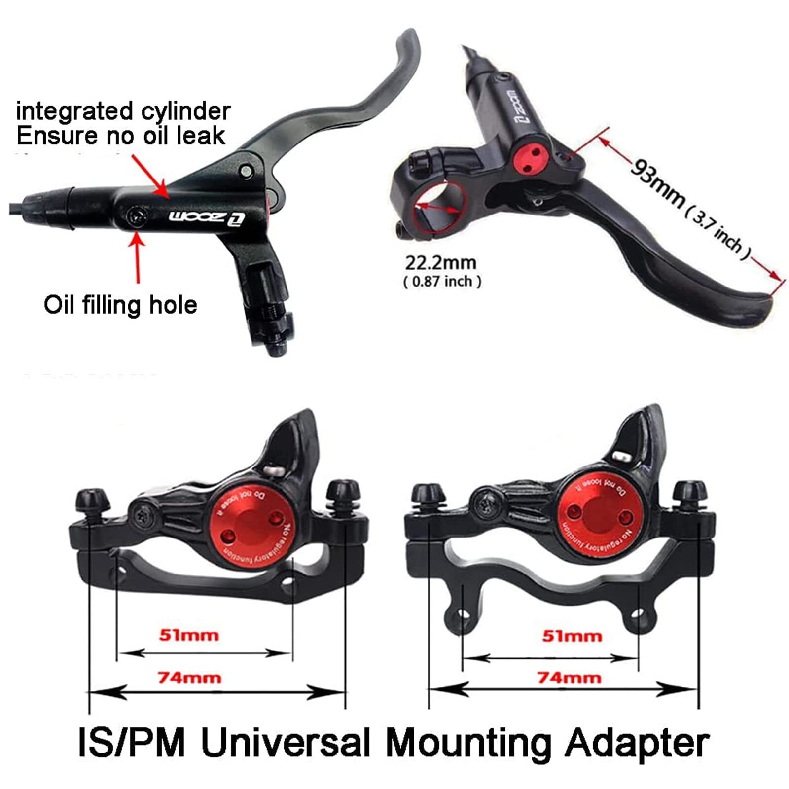 MTB Hydraulic Disc Brakes, Mountain Bike Left Front 800mm Right Rear 1450mm H…