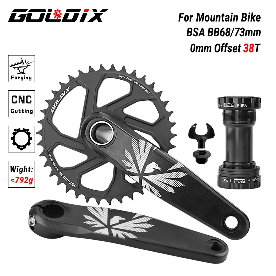 MTB Crankset 170/175mm 30T-38T Direct Mount 0mm Offset Bike Crank Alloy