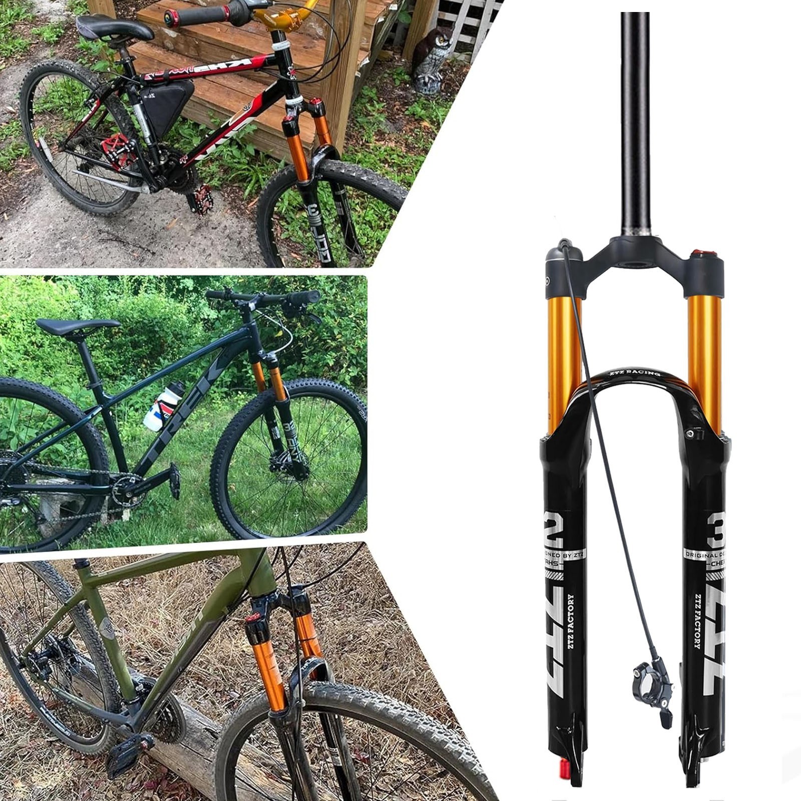 ZTZ 26/27.5/29 inch MTB Air Suspension Fork QR 9mm*100mm for XC/AM Mountain Bike