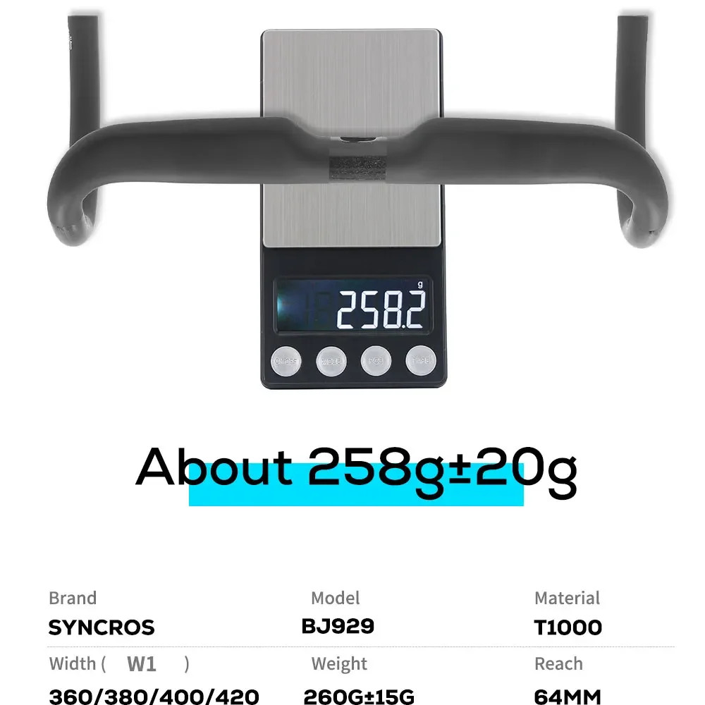 Syncros Road Bicycle Handlebar 380mm/400mm/420mm/440mm Internal Routing Drop Bar