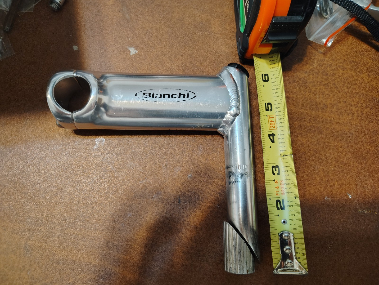 Vintage Chrome Silver Bianchi ITM Handlebar Quill Stem 120mm 25.4