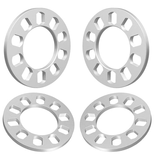 12mm Universal Wheel Spacers, 1/2 inch Aluminum 12mm (1/2″) Thick 4 Pack